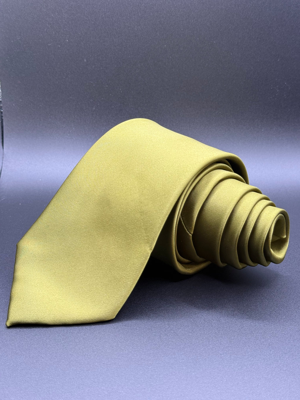Olive-Green Satin Necktie