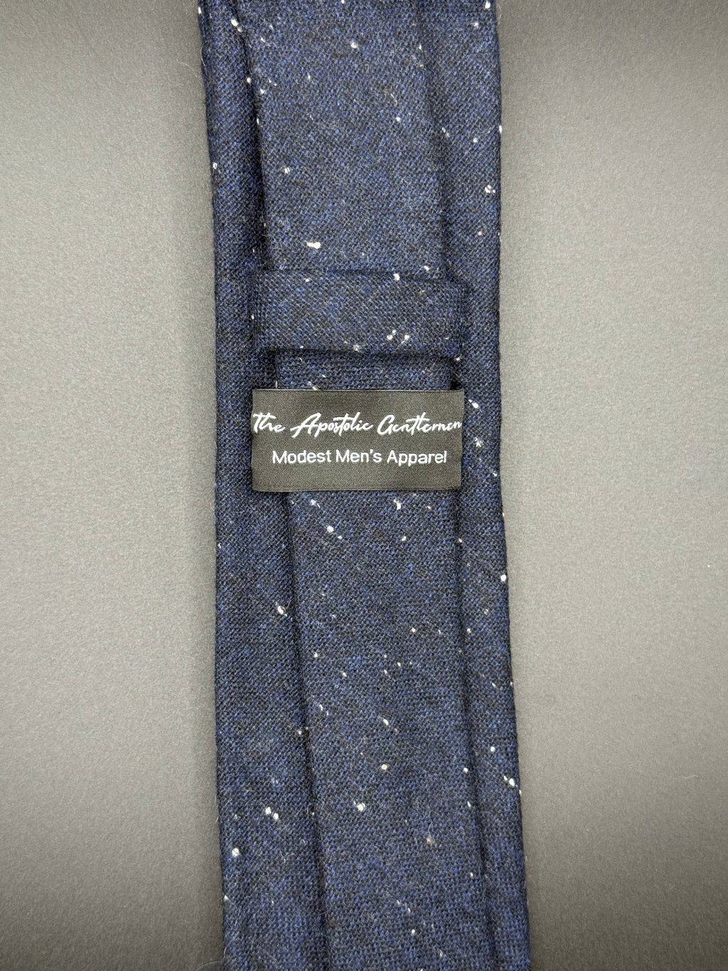 The Midnight Blue Wool with White Speckles Necktie