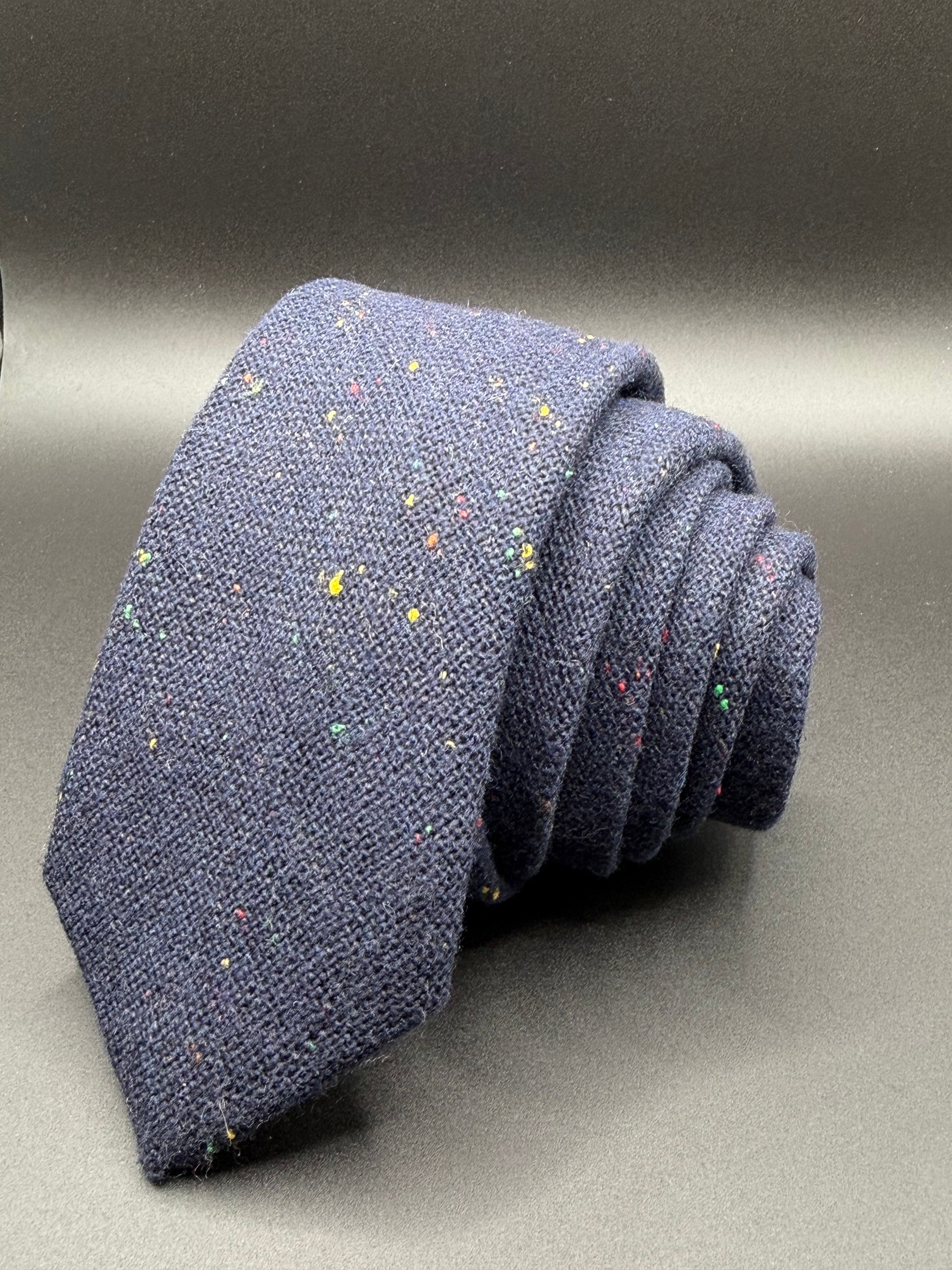 The Slate Blue Wool with multicolored Speckles Necktie