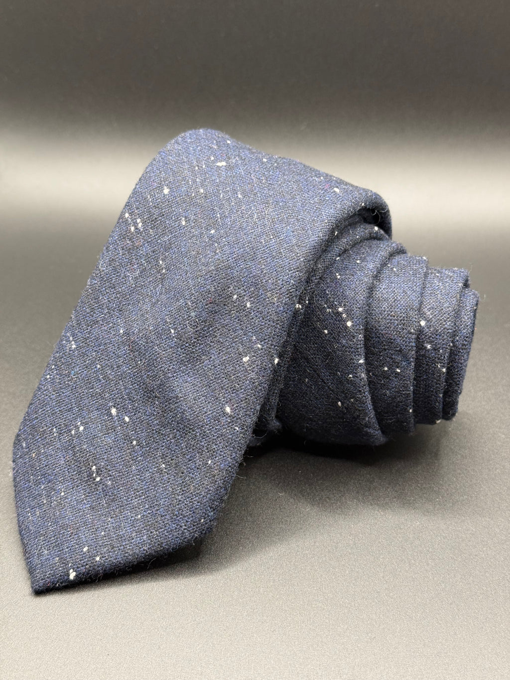 The Midnight Blue Wool with White Speckles Necktie