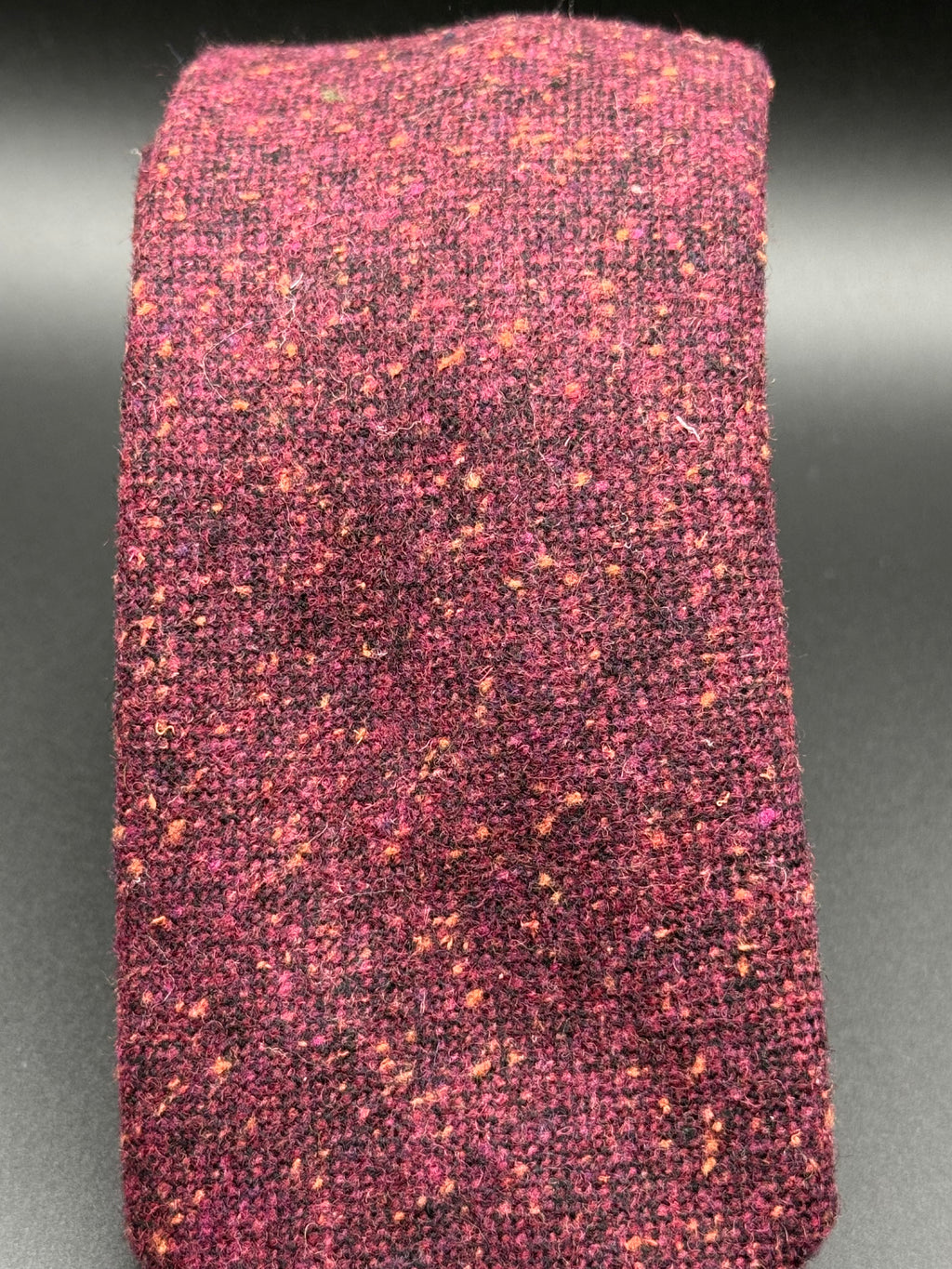 The Burgundy Wool with Orange Speckles Necktie