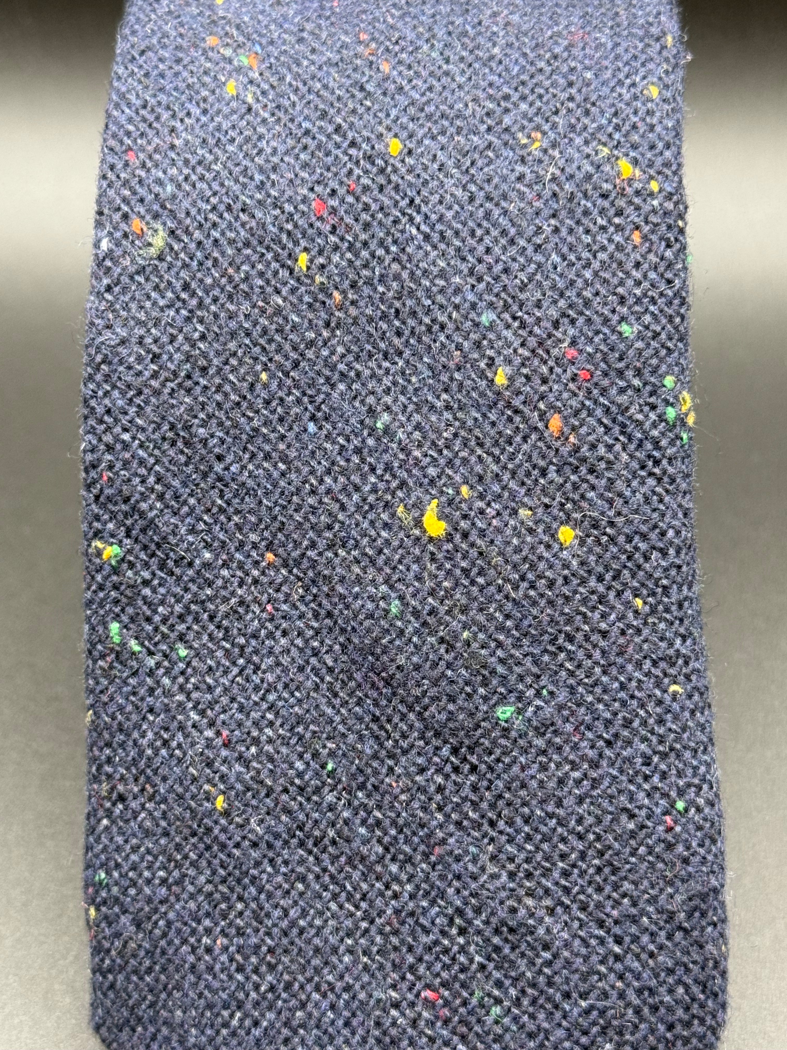 The Slate Blue Wool with multicolored Speckles Necktie