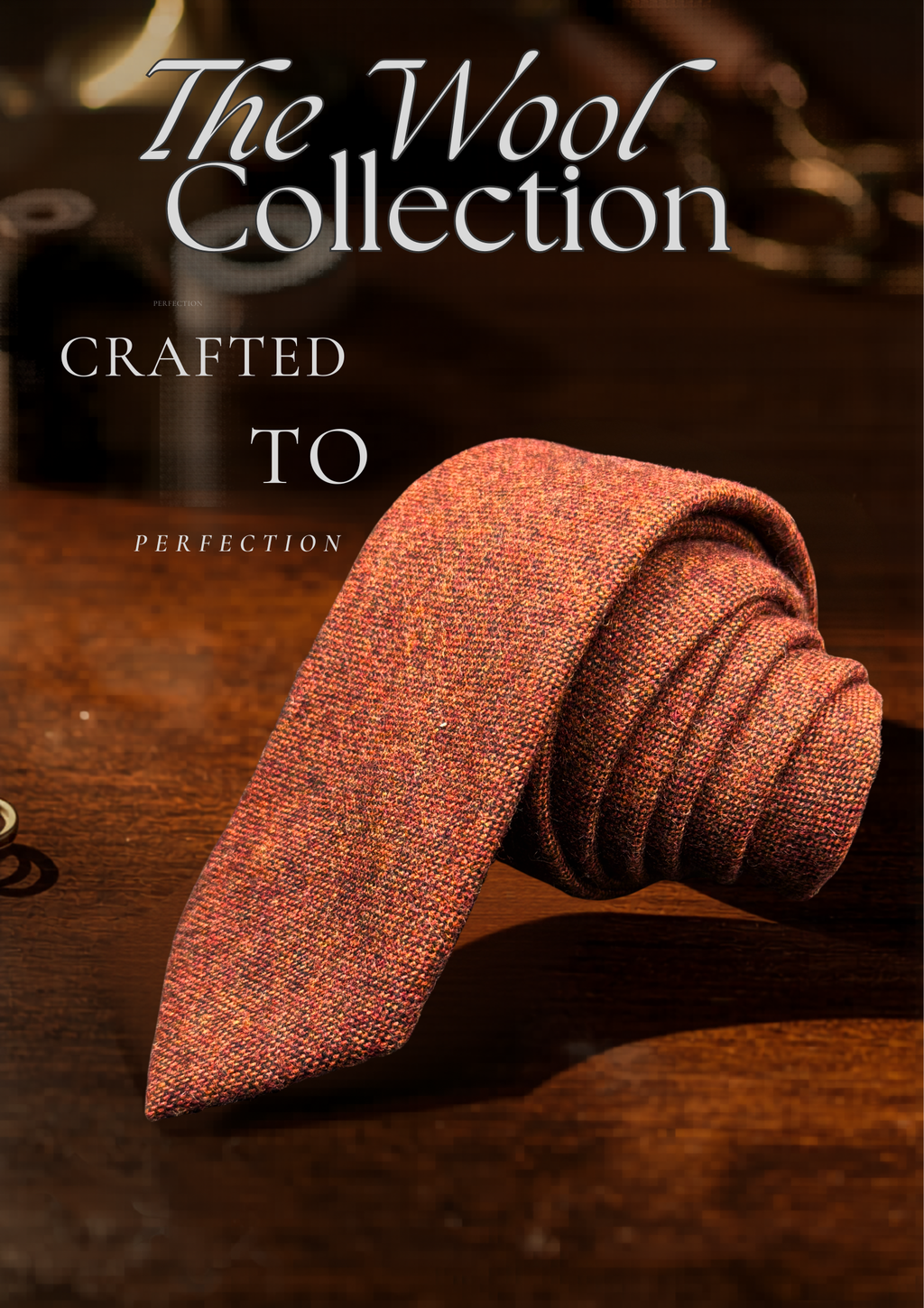 The Orange with Black and Yellow Wool Necktie