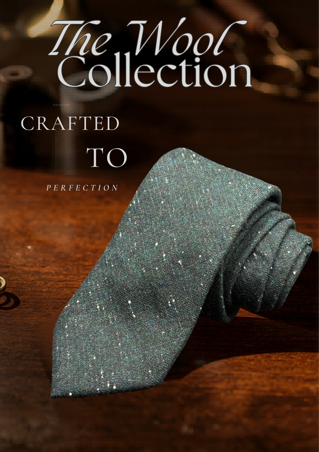 The Evergreen Wool with White Speckles Necktie