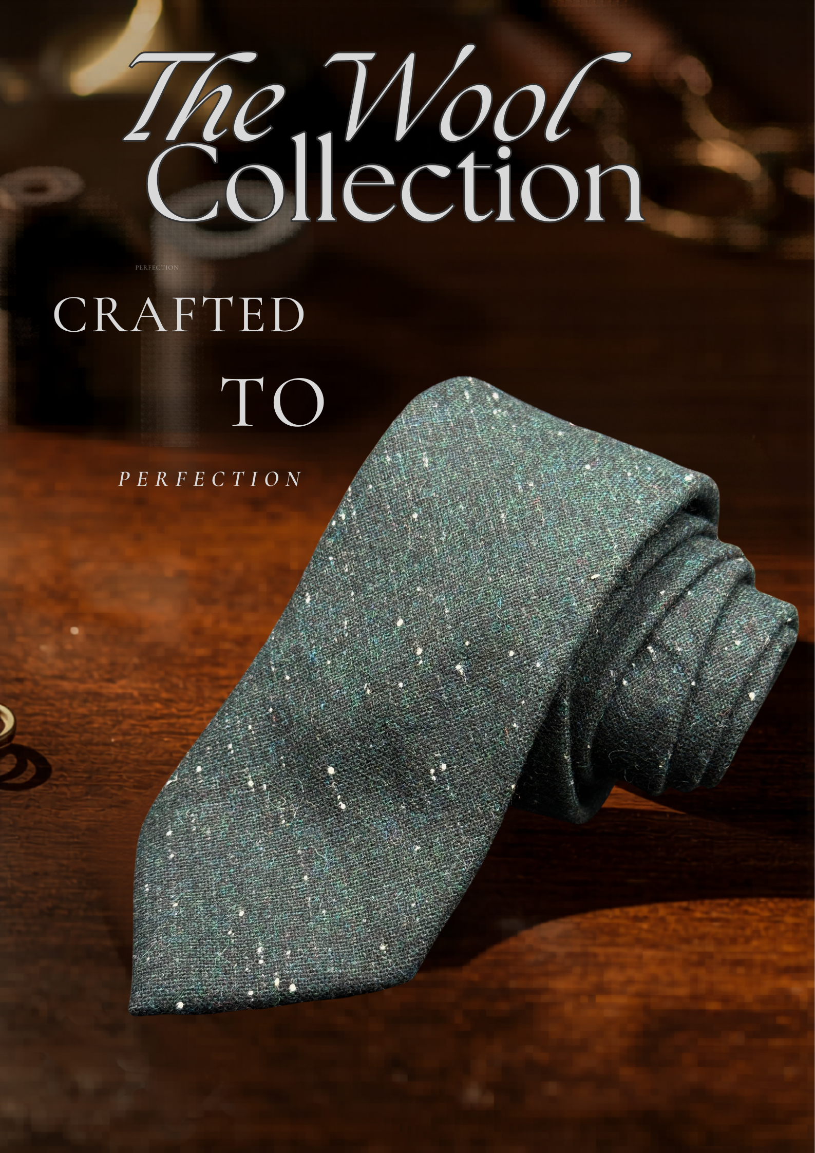 The Evergreen Wool with White Speckles Necktie