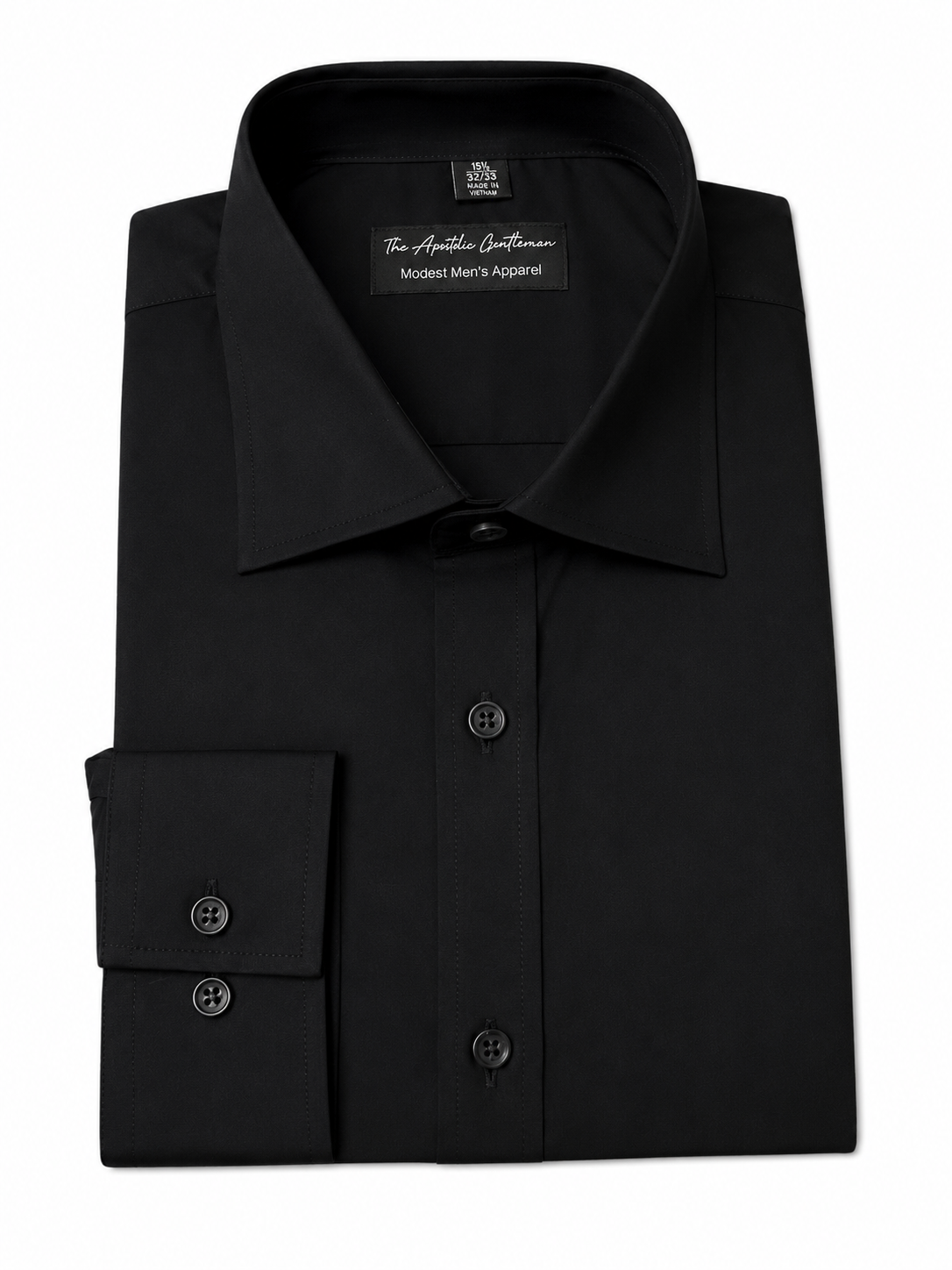 Black Classic Men's Long Sleeve Dress Shirt
