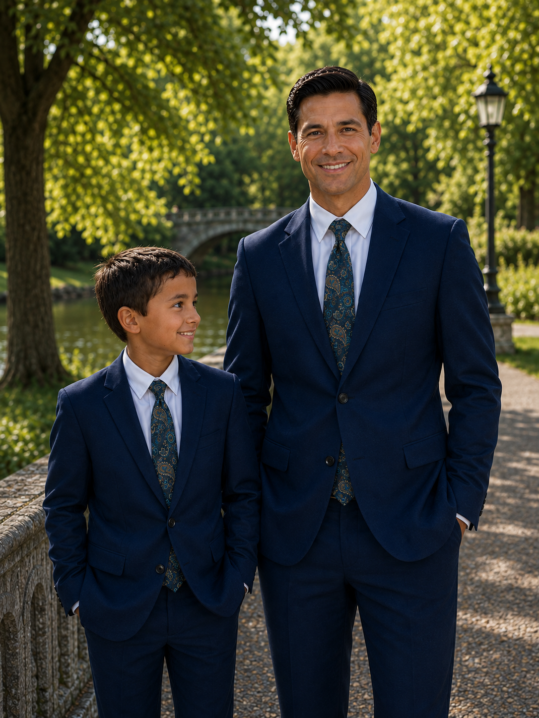 Gold, Teal, and Turquoise Paisley on Charcoal Grey Necktie