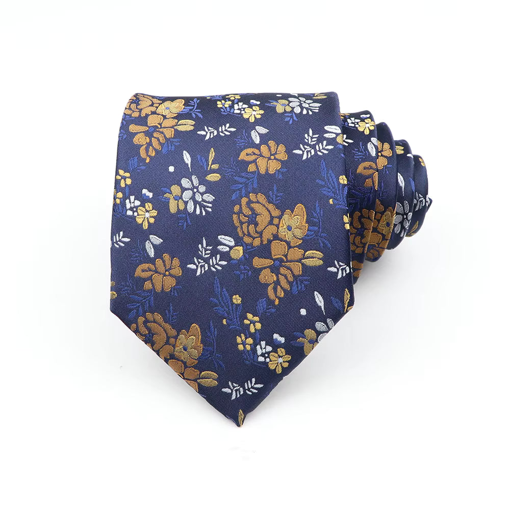 The Golden Garden at Midnight Floral Necktie