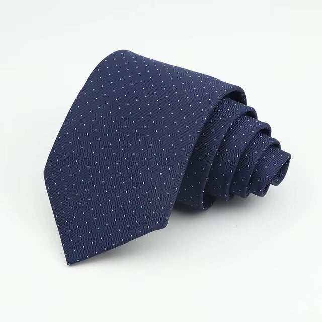 Light Blue Micro Dot on Navy Necktie