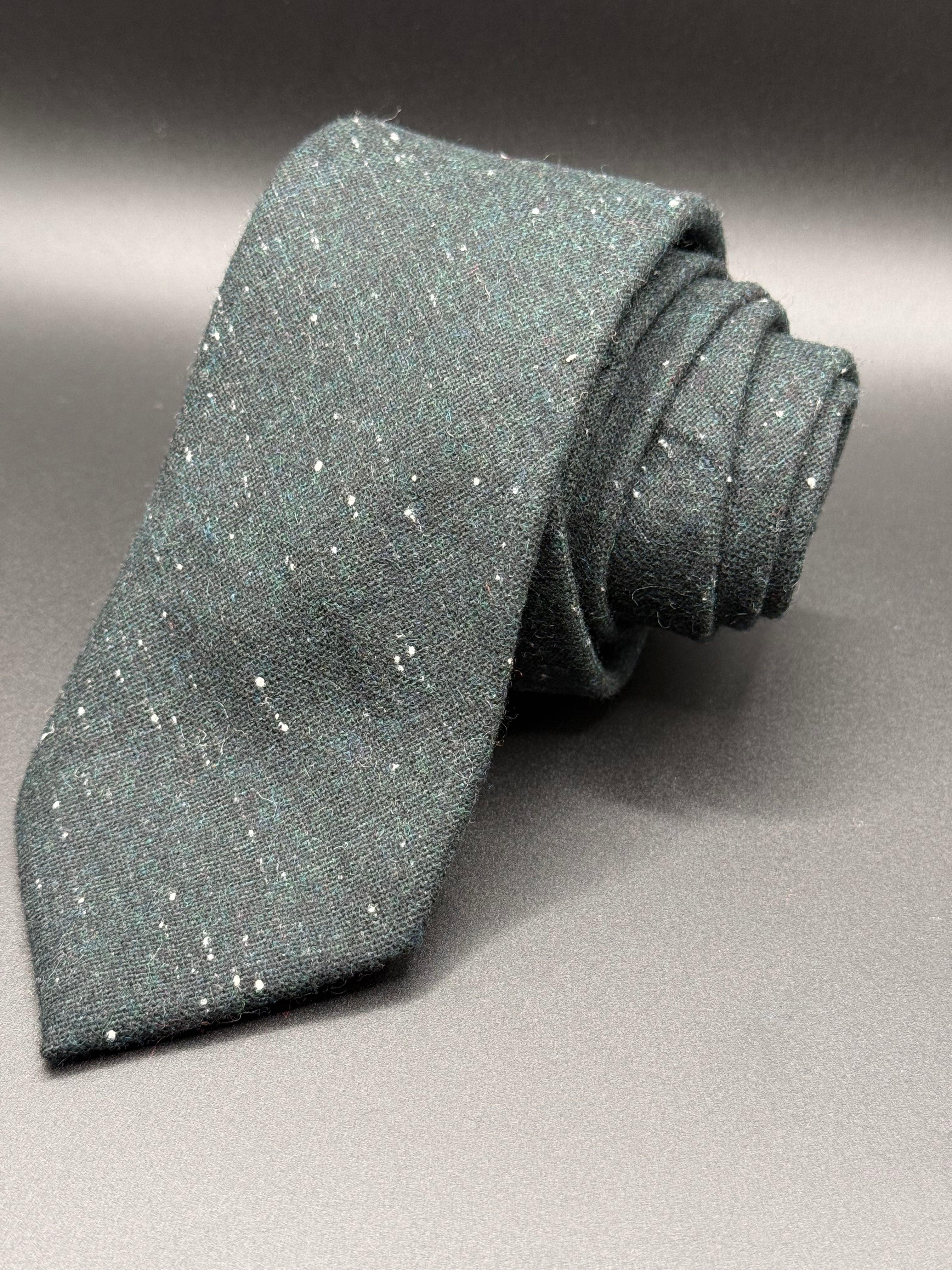 The Evergreen Wool with White Speckles Necktie