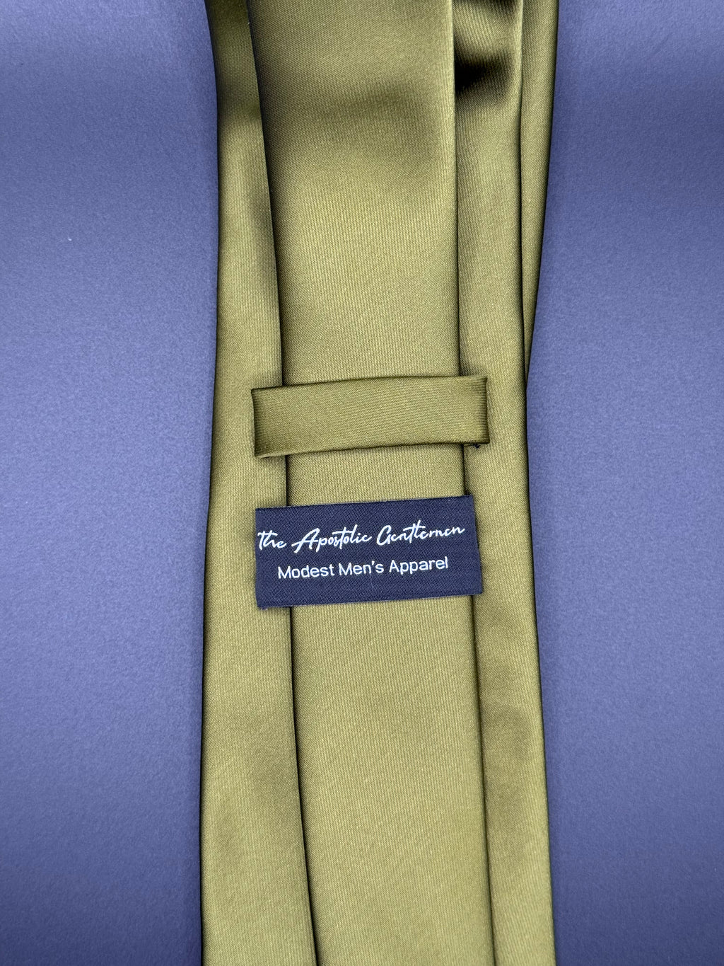Olive-Green Satin Necktie