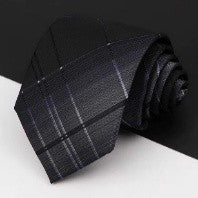 Silver, Grey and Black Plaid Necktie