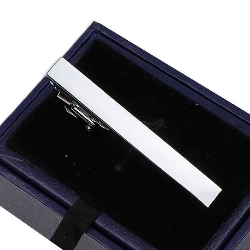 Silver bar tie clip