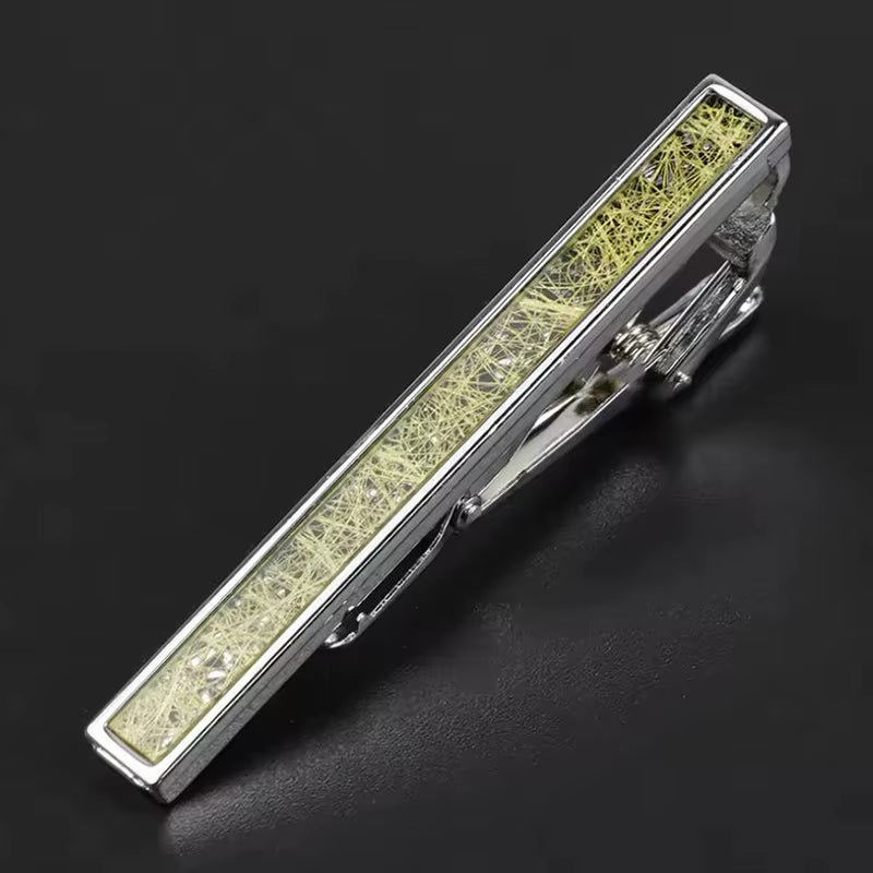 Gold speckle bar tie clip