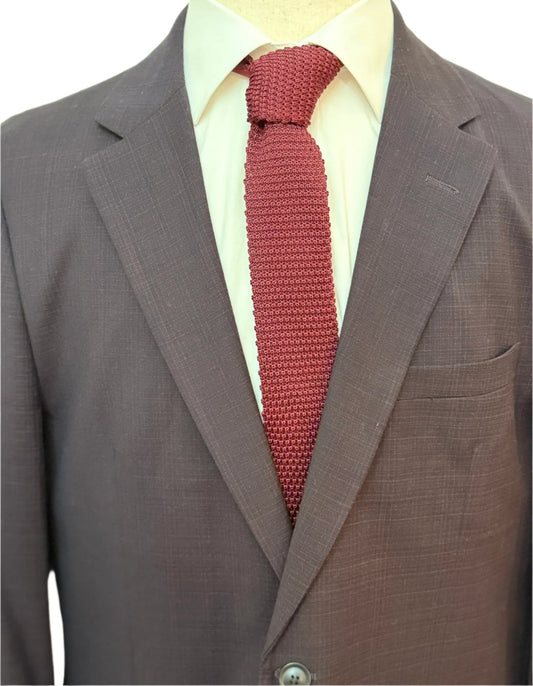 Corbata de punto color granate liso