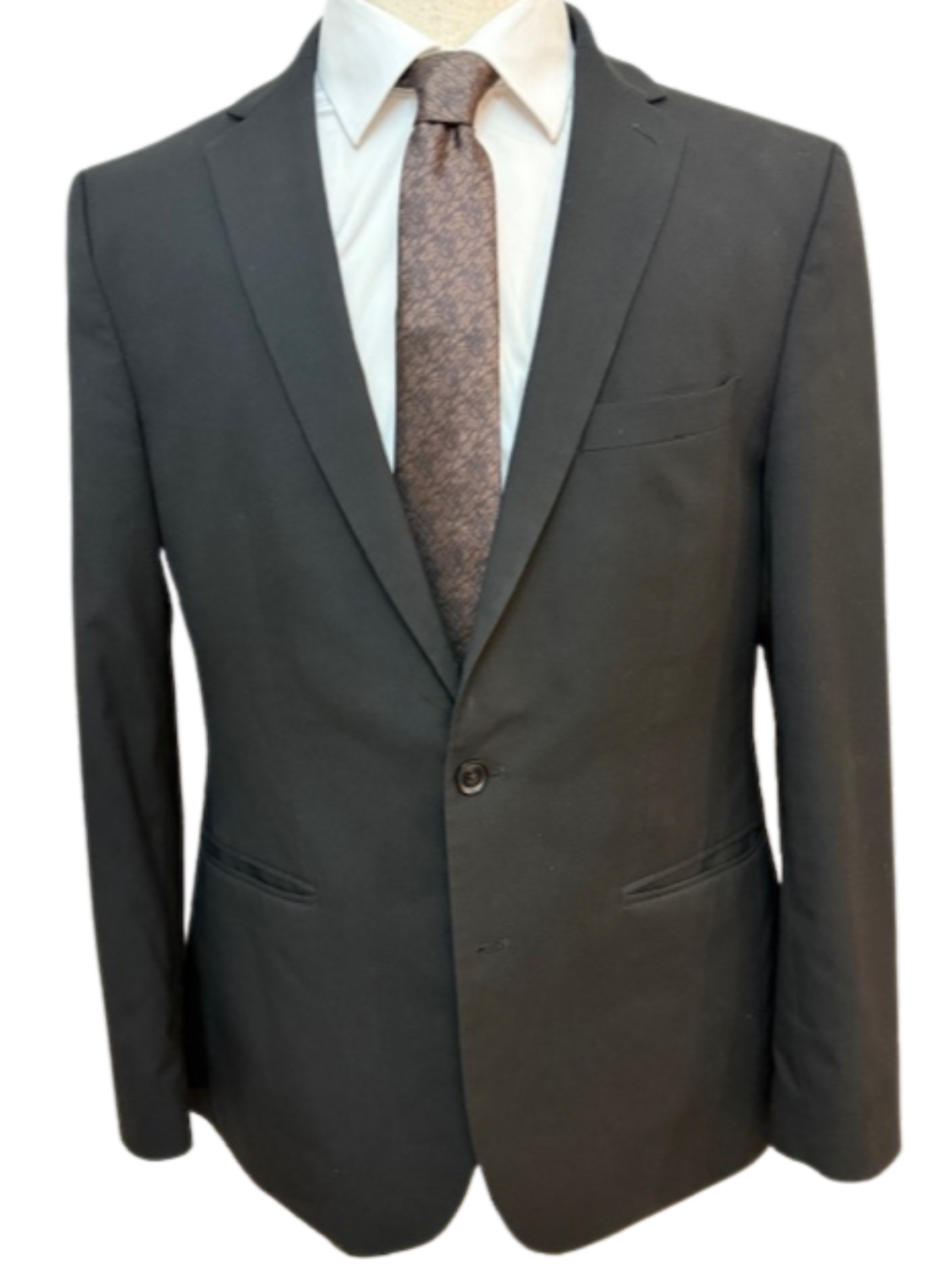 Copper Heathered Weave on Black Necktie