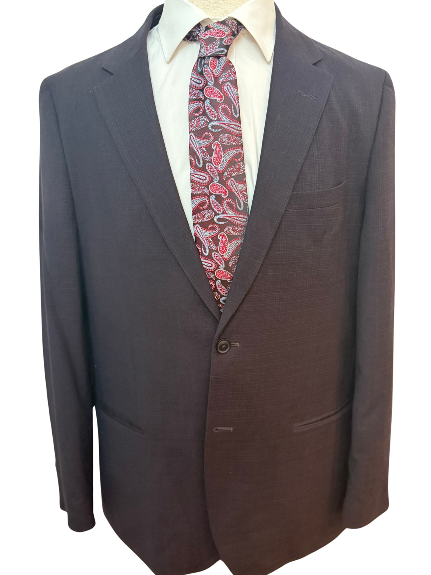 Red and Silver, on Red Paisley Necktie