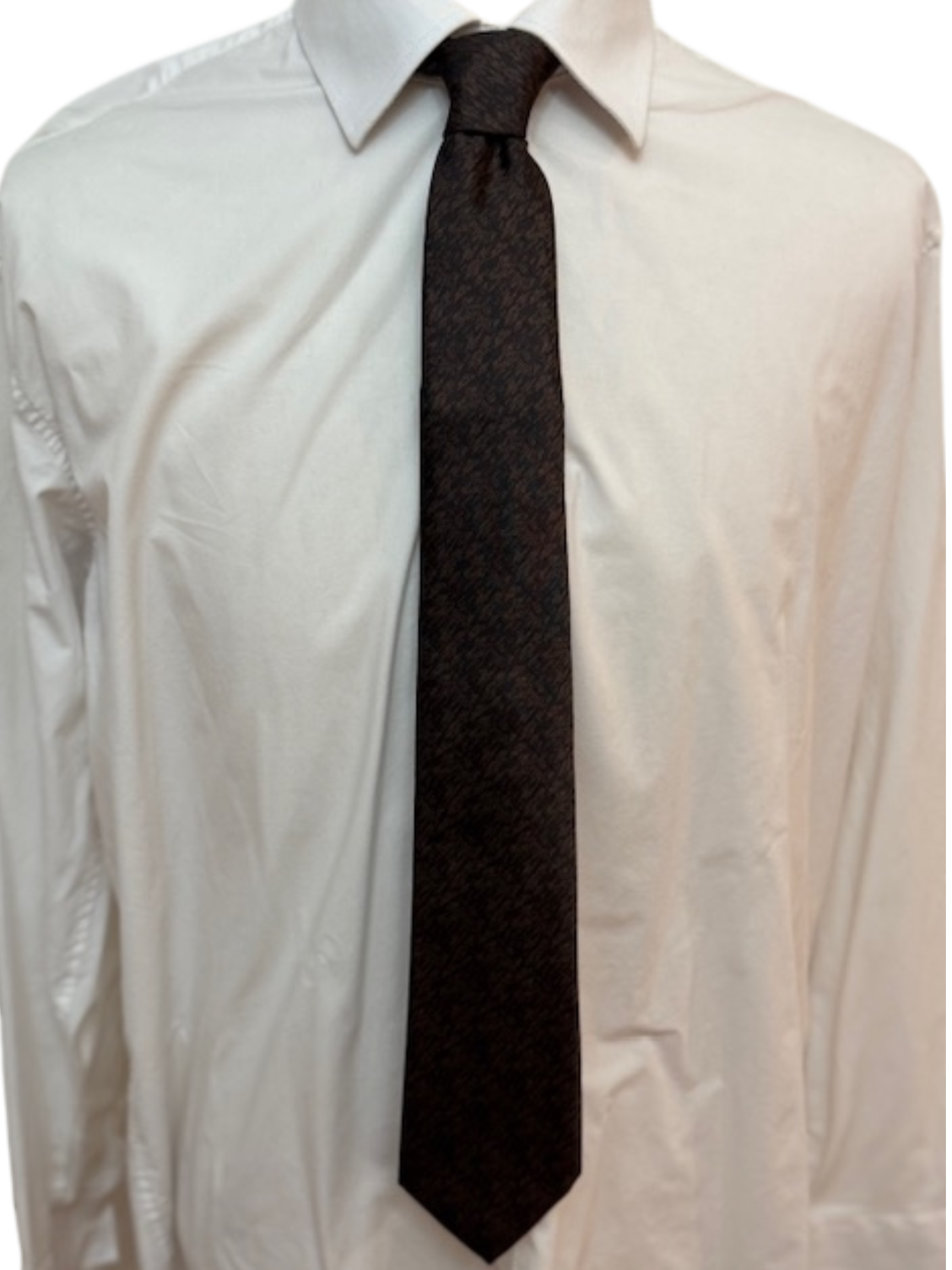 Copper Heathered Weave on Black Necktie