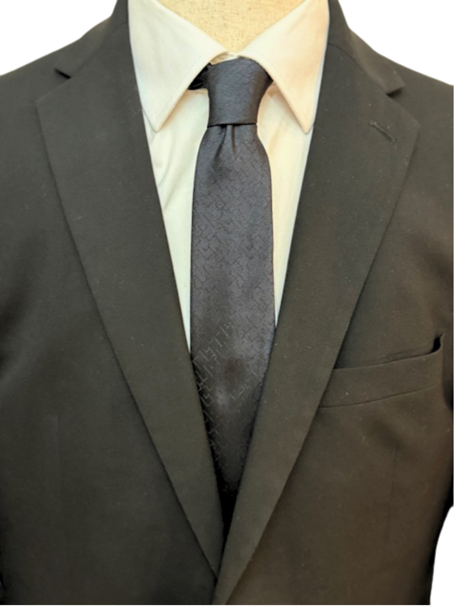 Dynamic Black Weave on Black Necktie