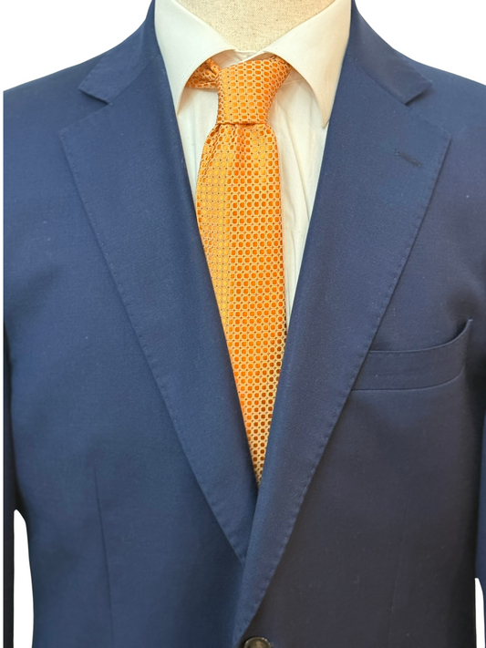 Tangerine Micro Square Geometric Necktie