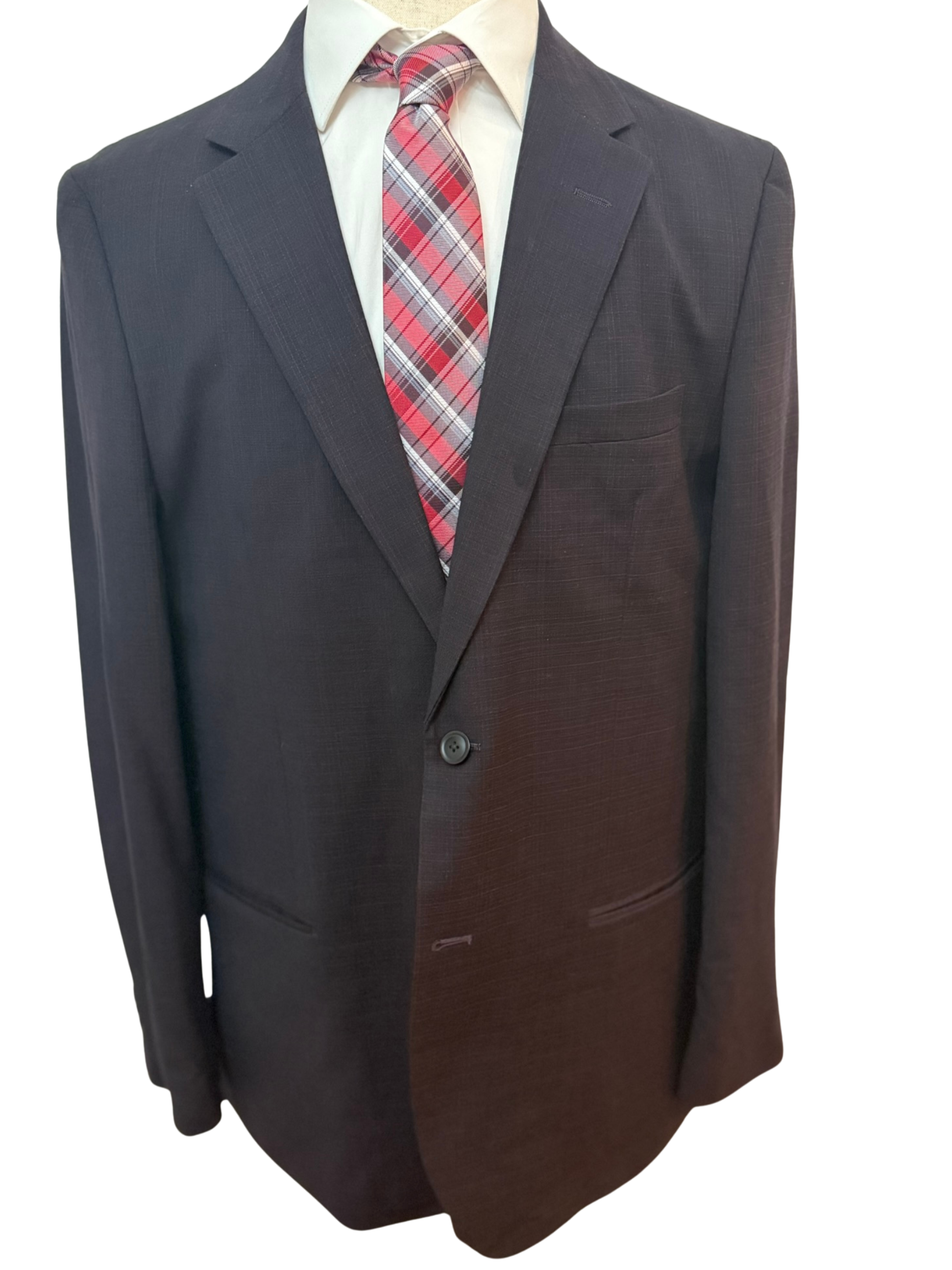 White, Gray, and Black Stripes on Red Plaid Necktie