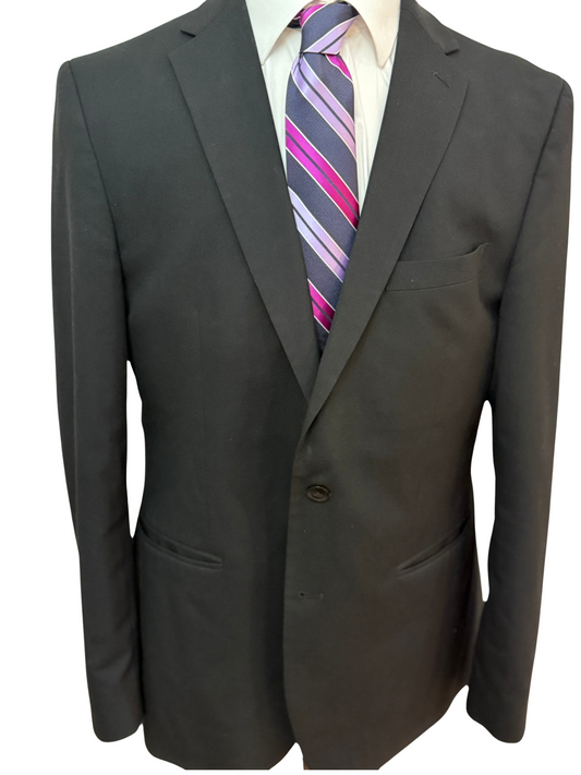 Corbata tejida a rayas azules y negras Oasis