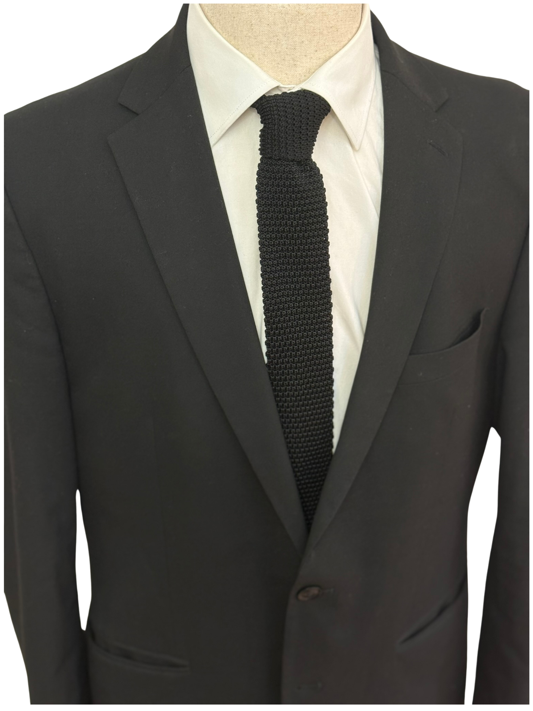 Solid Black Knit Necktie