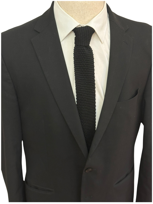 Corbata de punto negra lisa