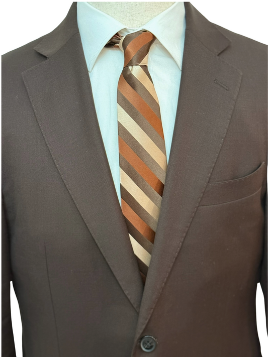 Corbata tejida a rayas azules y negras Oasis
