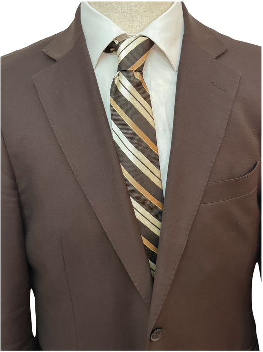 Corbata tejida a rayas azules y negras Oasis