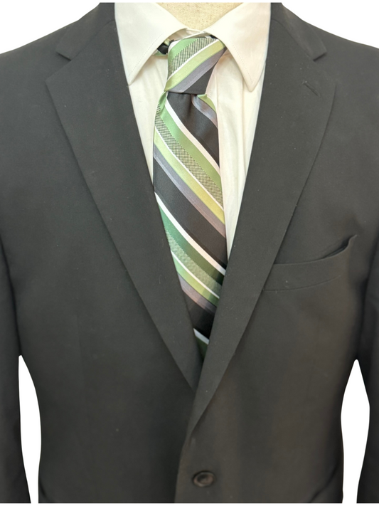 Corbata tejida a rayas azules y negras Oasis