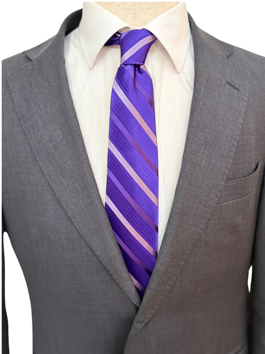 Corbata tejida a rayas azules y negras Oasis