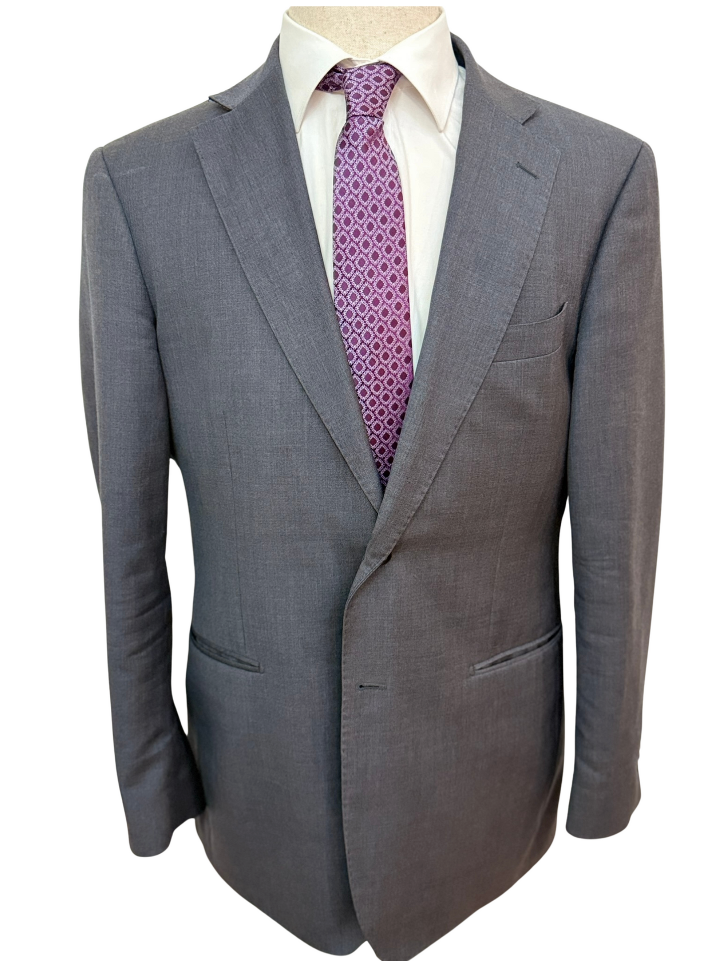 Rasberry and Gray Geometric Necktie