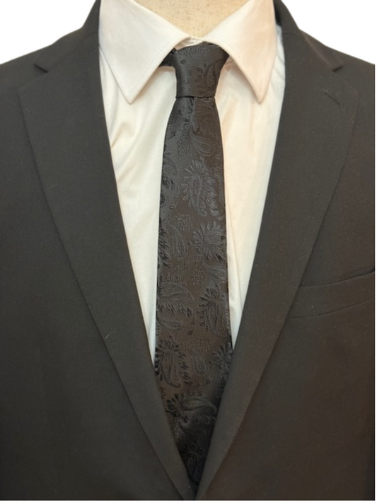 Black on Black Paisley Necktie