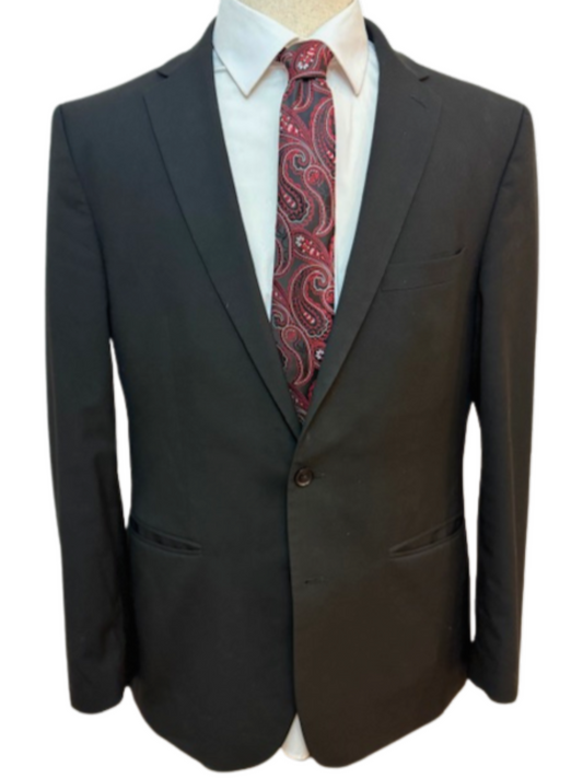 Black and Red Paisley with Silver and White Necktie