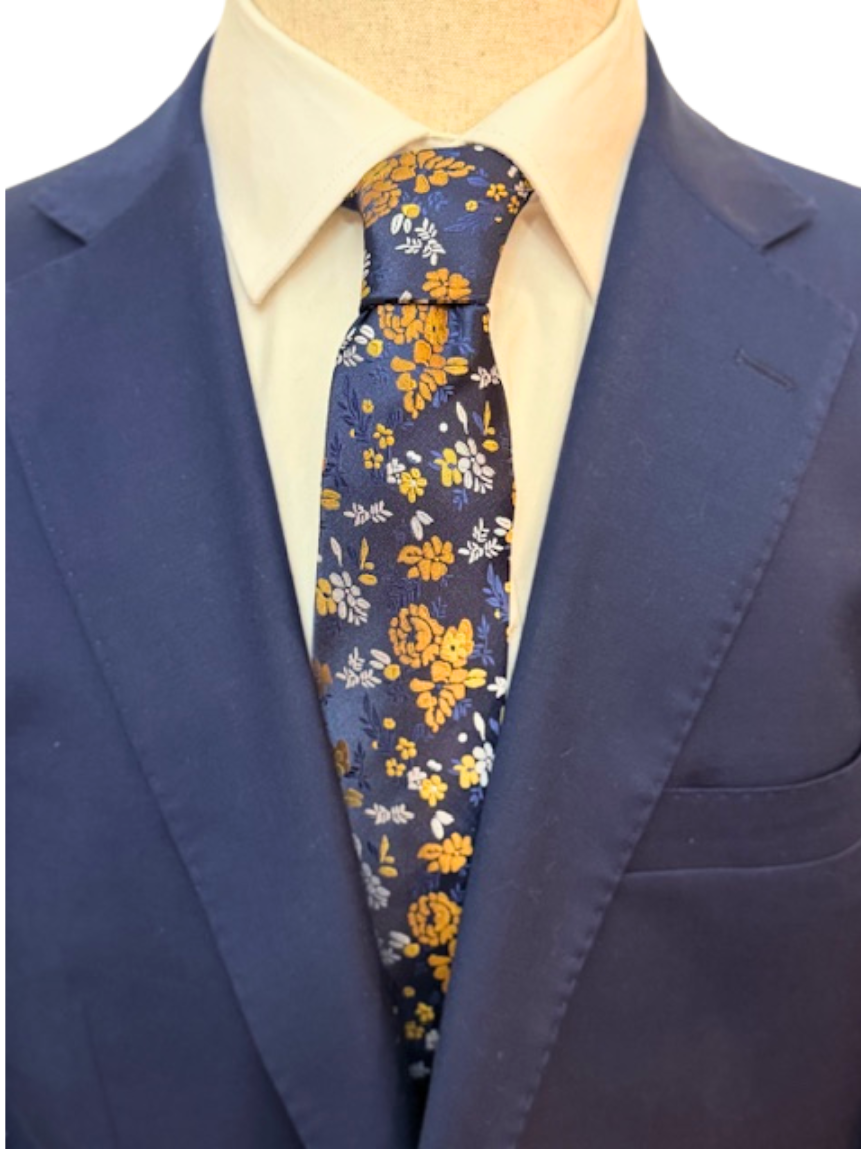 The Golden Garden at Midnight Floral Necktie