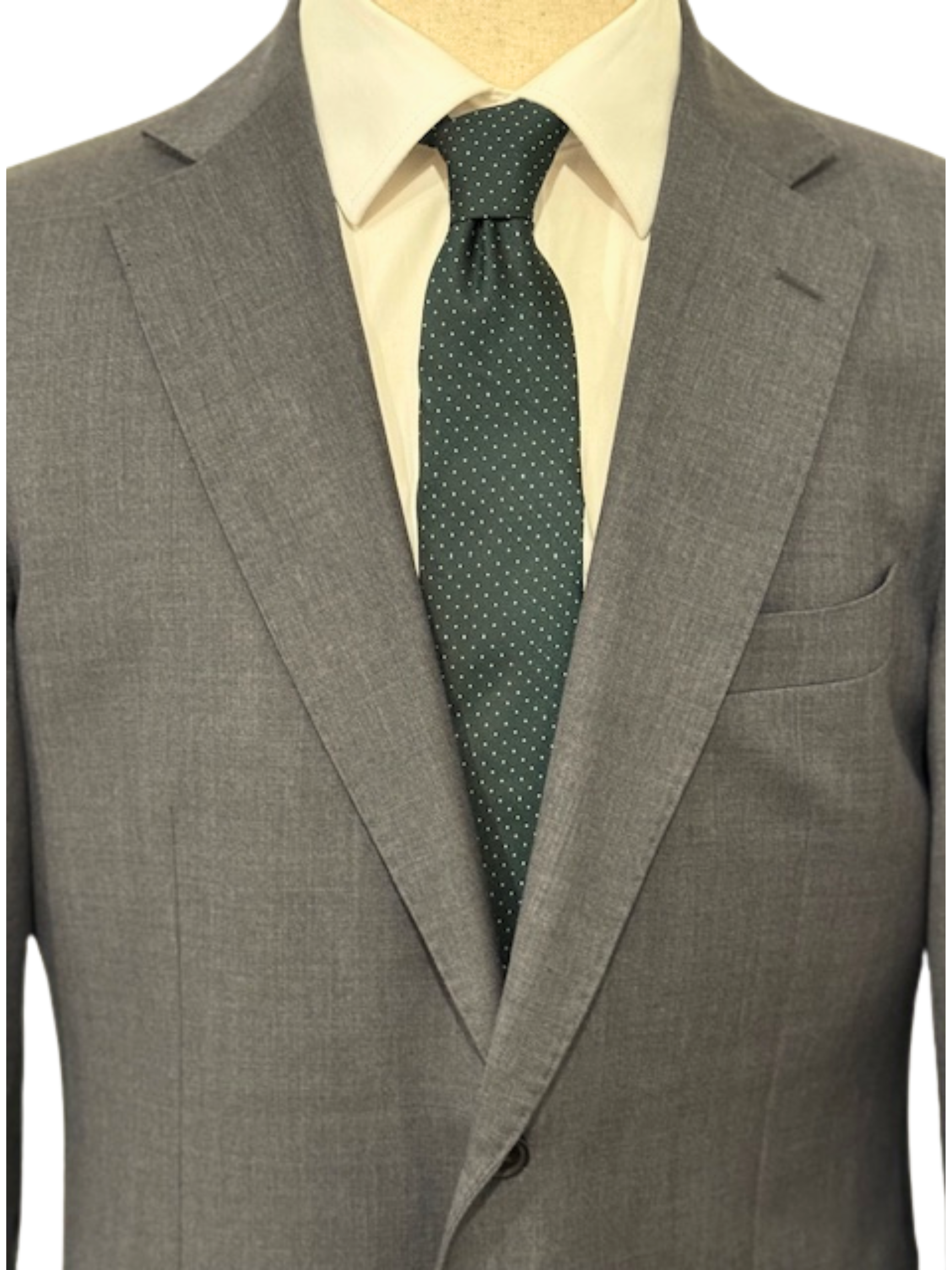 White Micro Dot on Forrest Green Necktie