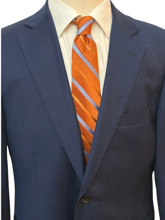Corbata tejida a rayas azules y negras Oasis