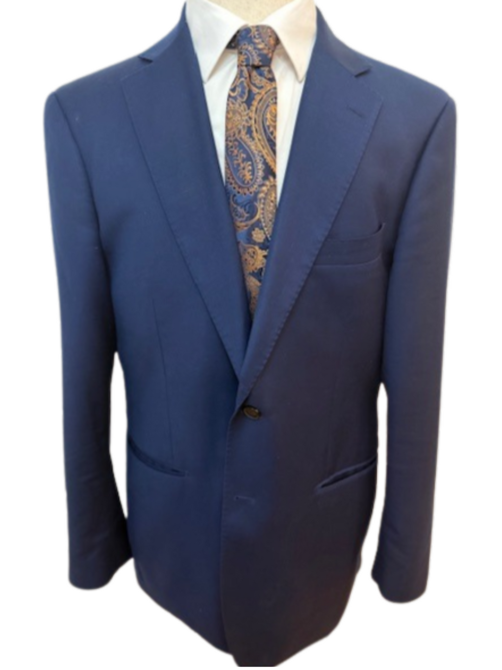 Copper and Navy Paisley on Navy Necktie