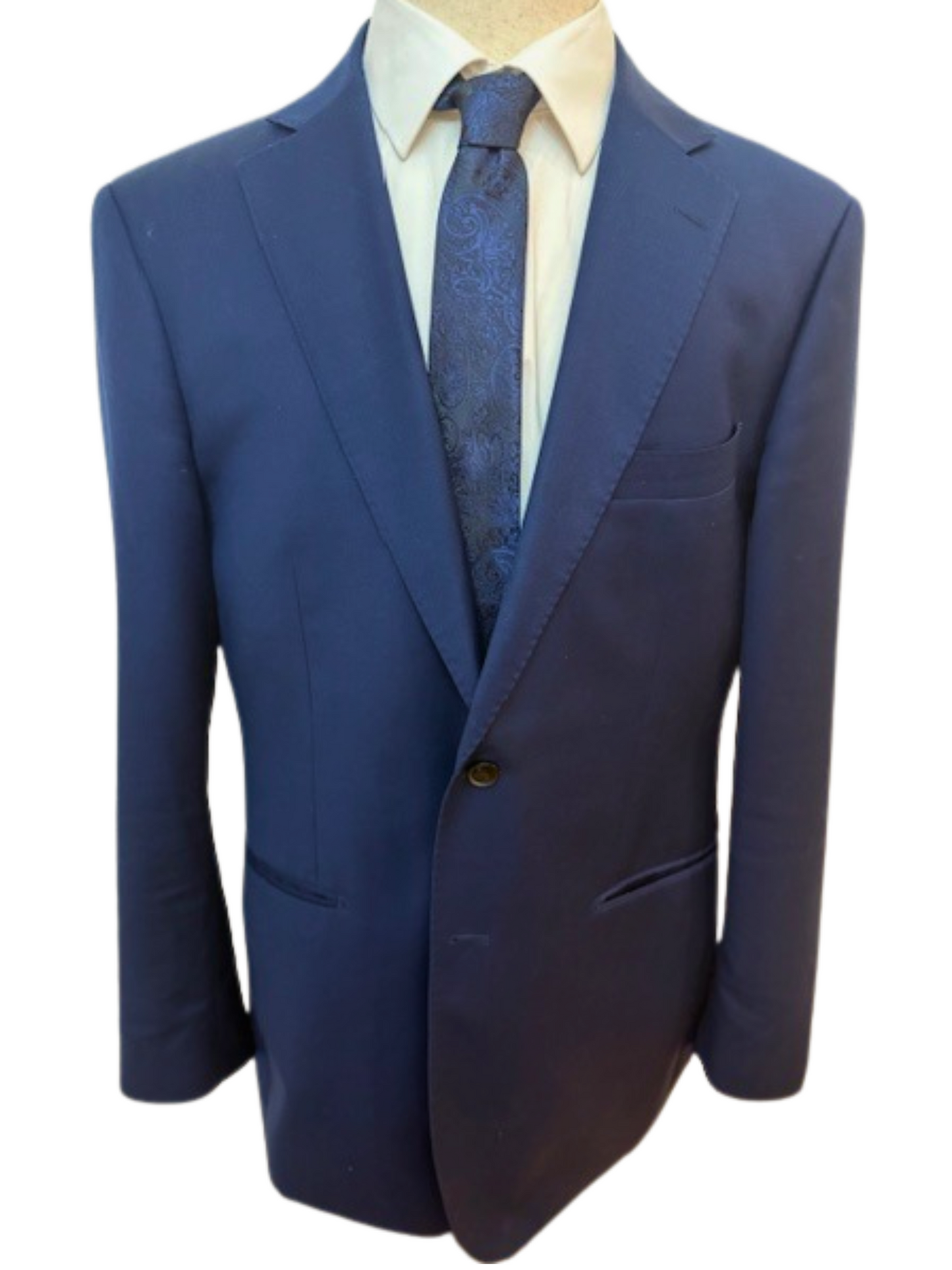 Bright Blue Paisley on Navy Necktie