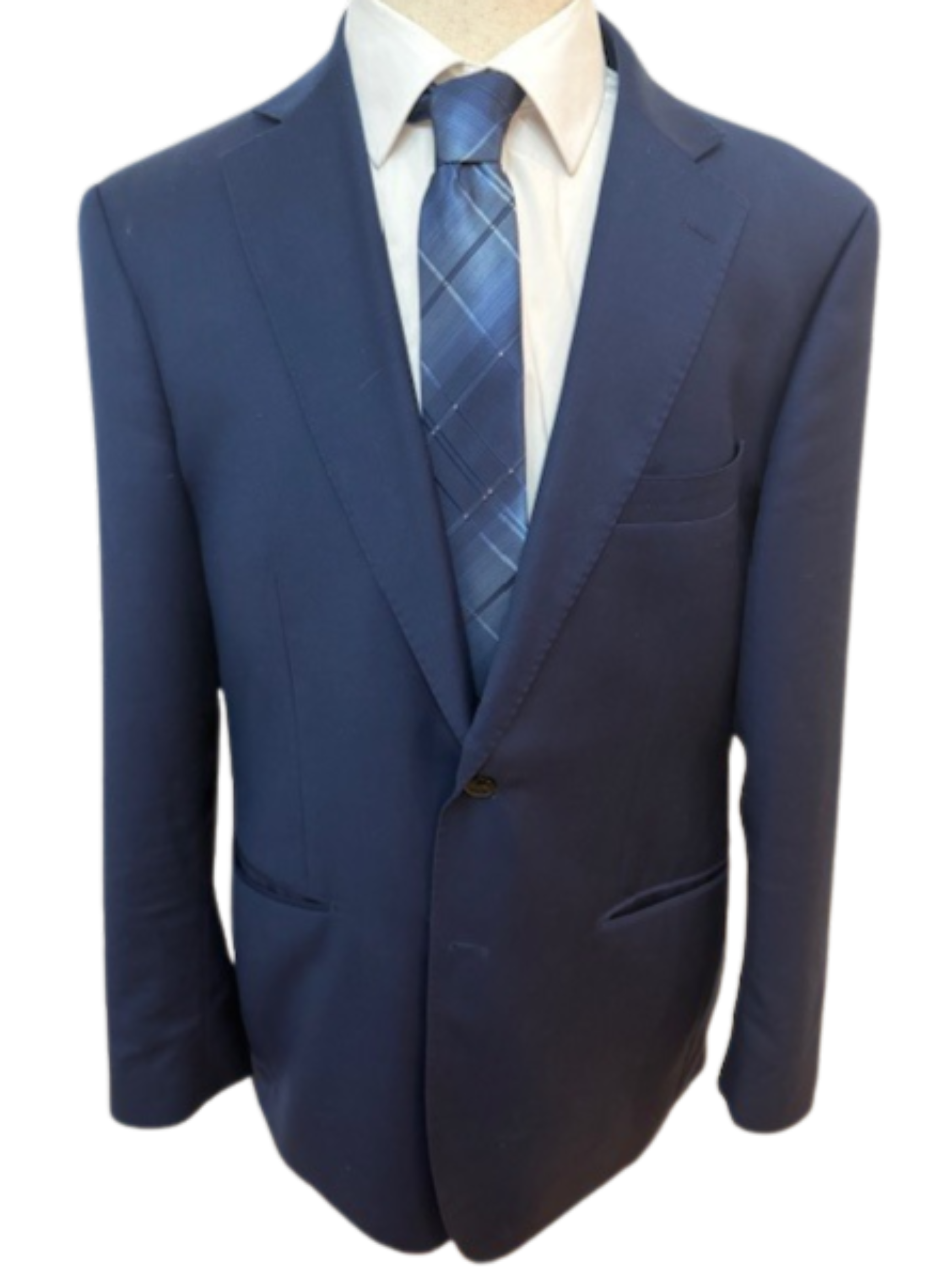 Silver, Grey, Blue, and Navy Plaid Necktie