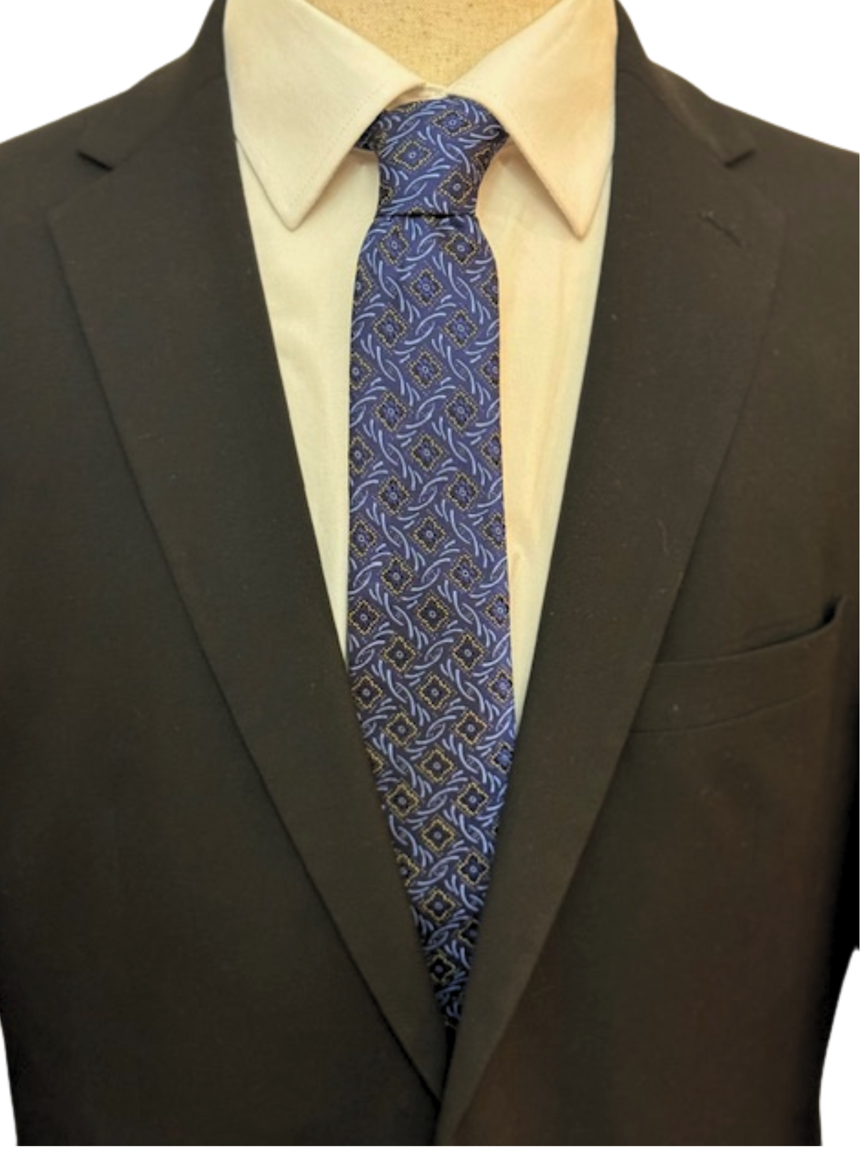 The Royal Blue Crest Floral Necktie