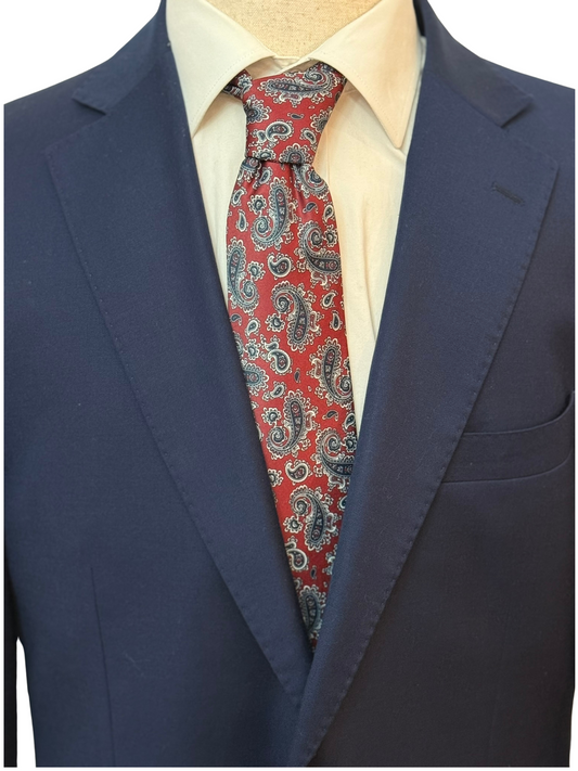 Black on Burgundy Paisley Necktie