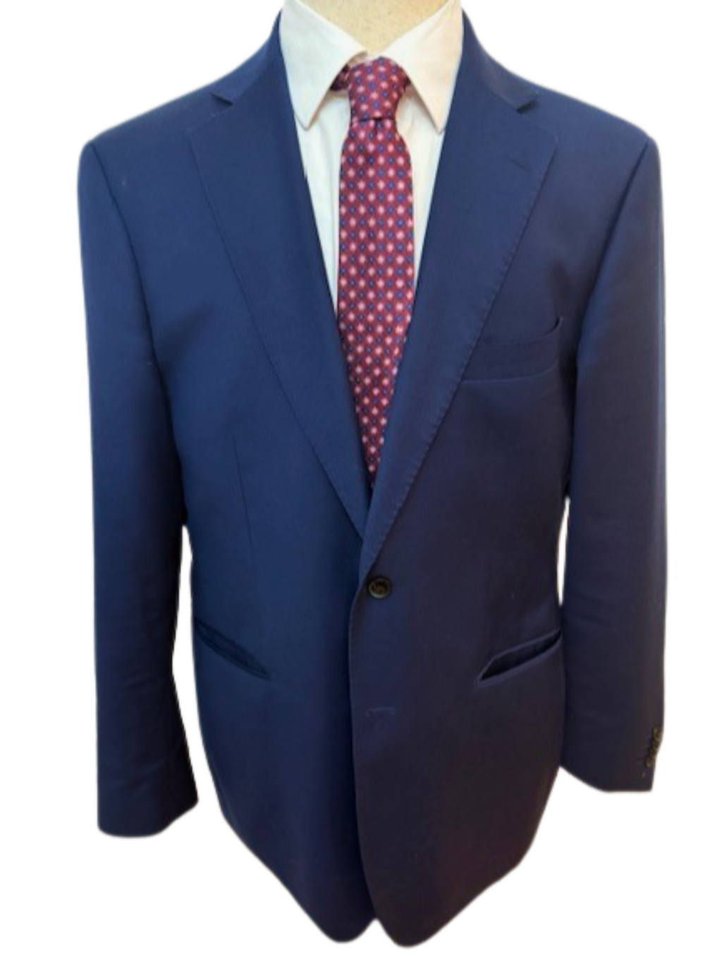 Burgundy, Blue Floral Medallion on Burgundy Necktie