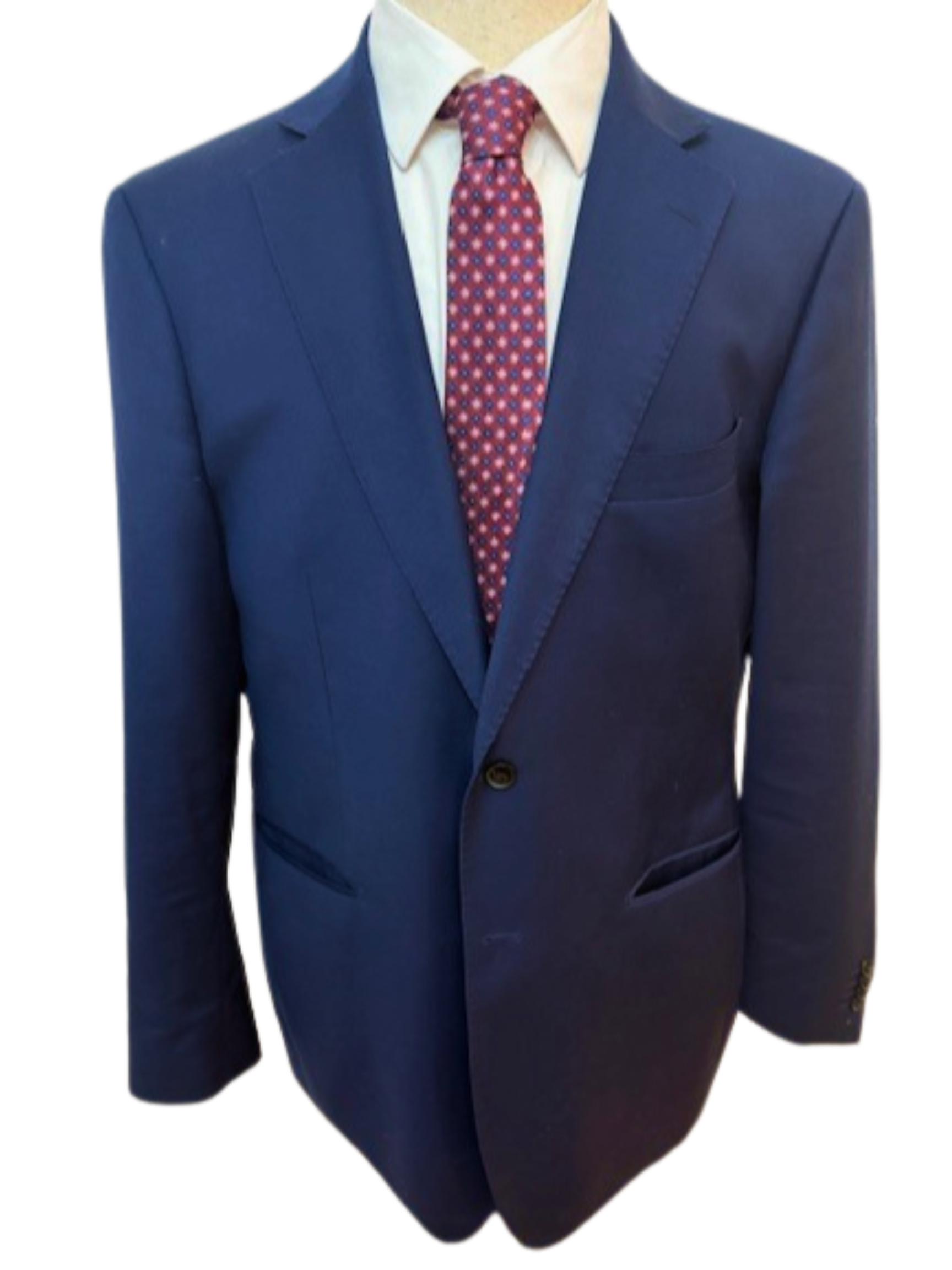 Burgundy, Blue Floral Medallion on Burgundy Necktie