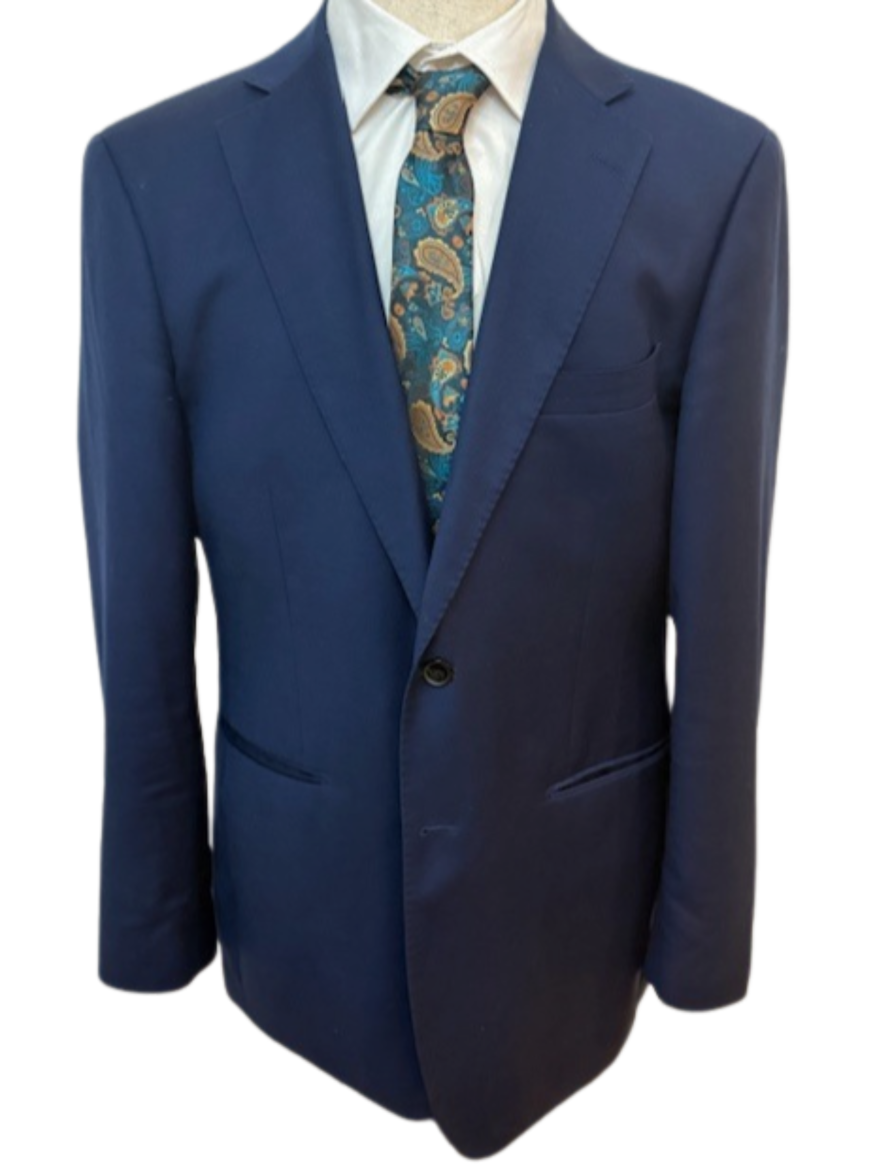 Gold, Teal, and Turquoise Paisley on Charcoal Grey Necktie