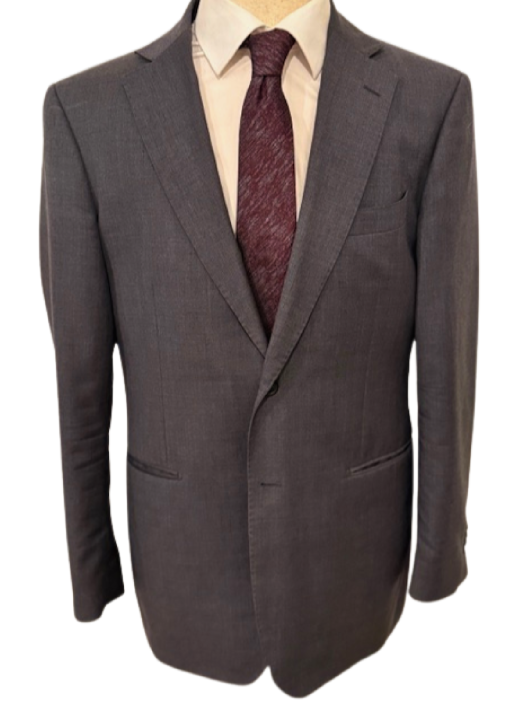 Charcoal Grey Heathered Weave on Burgundy Necktie