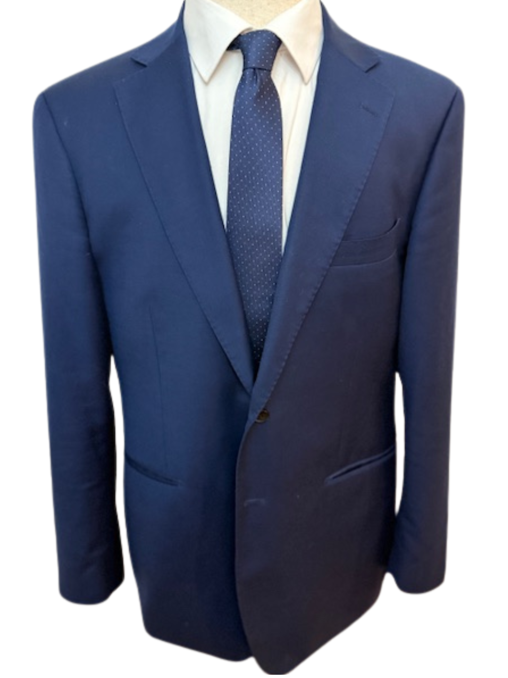 Light Blue Micro Dot on Navy Necktie