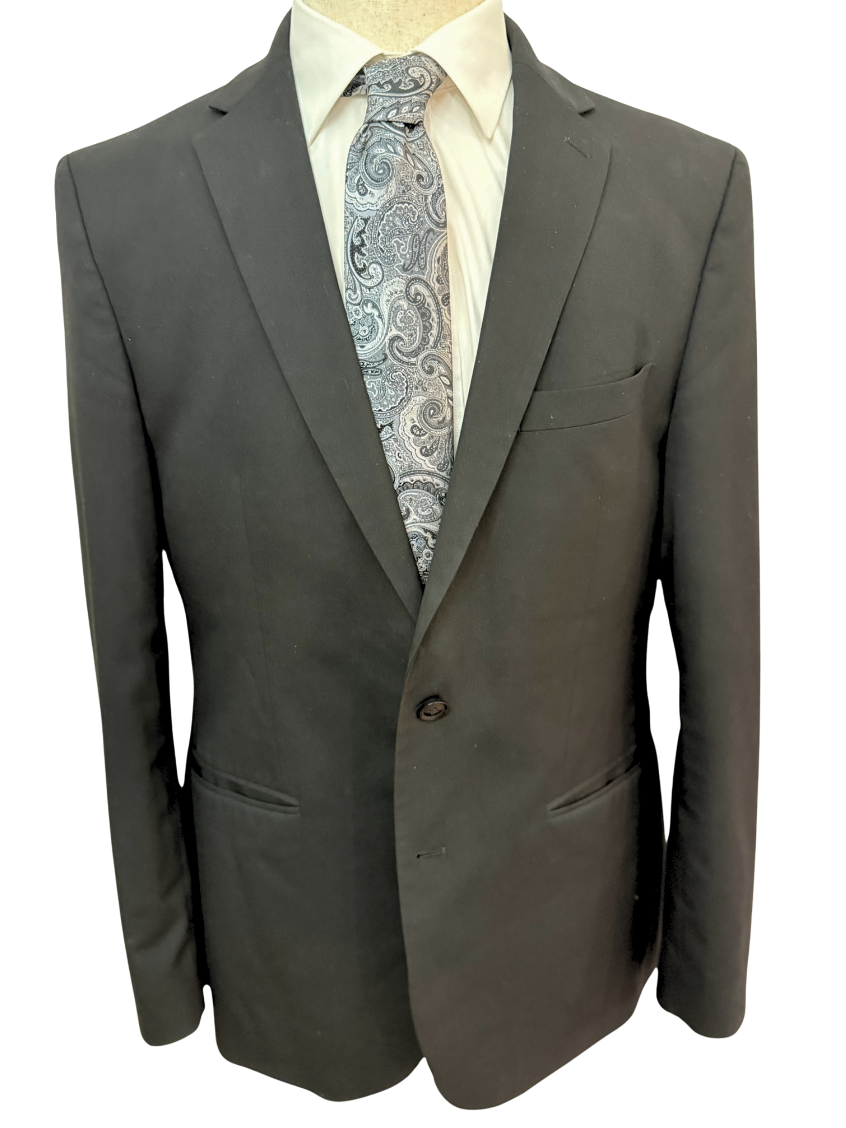 Black, Silver and Charcoal Paisley Necktie
