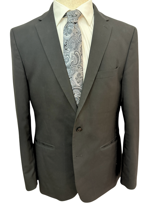 Black, Silver and Charcoal Paisley Necktie